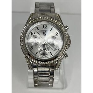 Charming Charlie Women's Watch Silver Bangle Band 36mm Case- New Battery